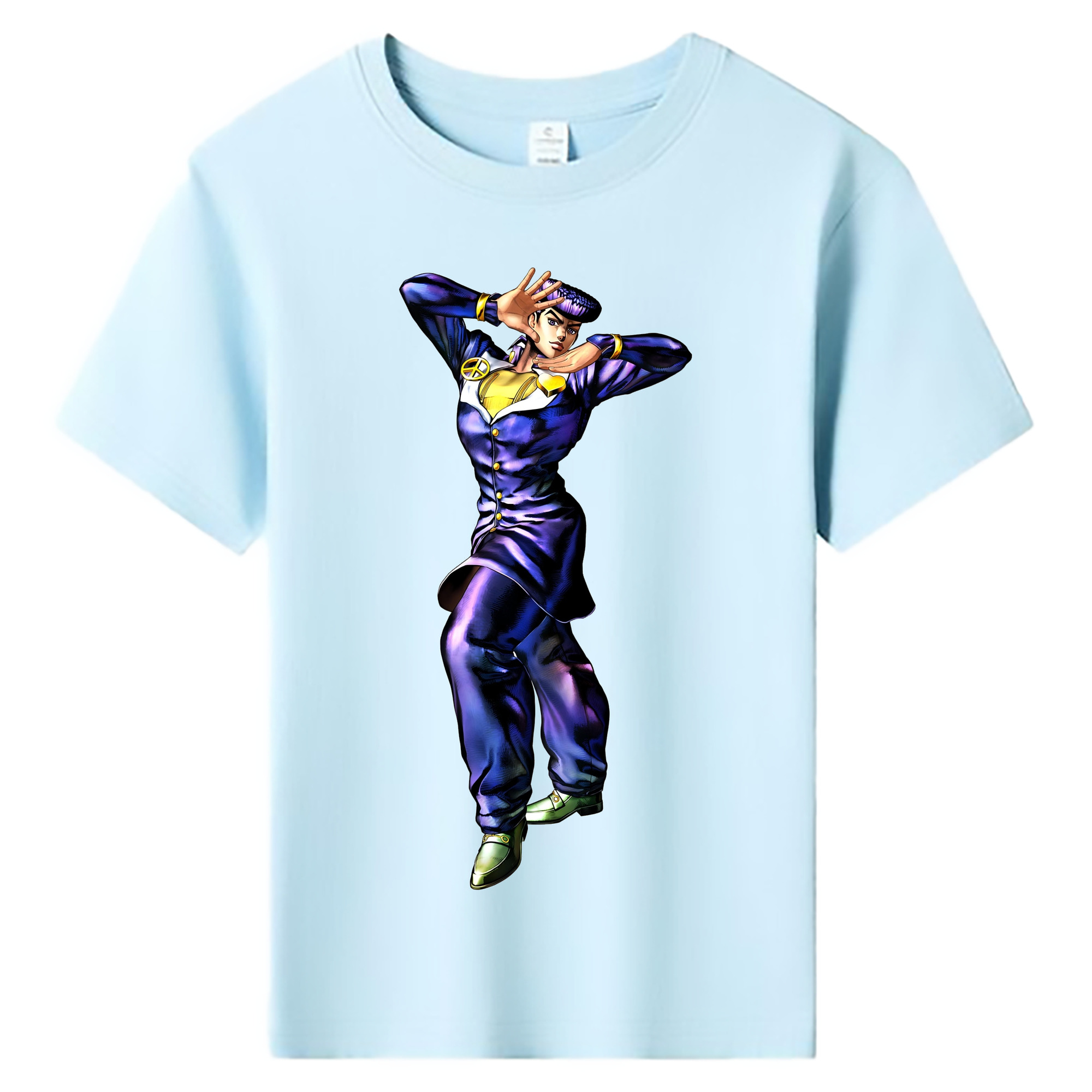 （画像用） ジョジョの奇妙な冒険 ひがしかた じょうすけ JoJo's Bizarre Adventure Higashikata Josuke 綿100％キッズTシャツ（フロントプリント）